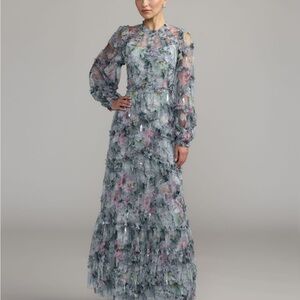 Mac Duggal Multicolor Long Sleeve Dress